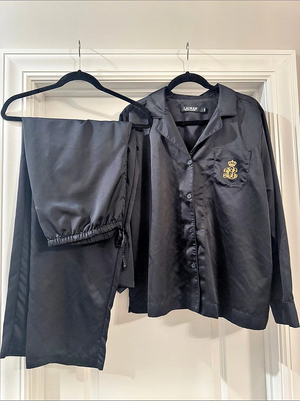 Lauren Ralph Lauren Black Button Down Shirt Size Large